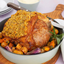 Kalbskotelettbraten mit Senf und Honig