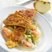 Curry-Fisch mit Apfel-Wirsing