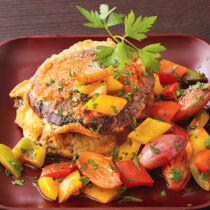 Portobello-Piccata mit Paprikagemüse