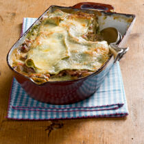 Grüne Lasagne mit Pilzen