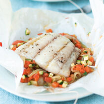 Fischfilet auf Ratatouillegemüse