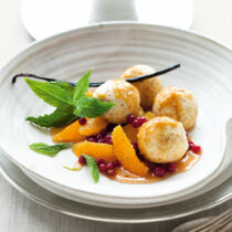 Karamellisierte Quarkklößchen