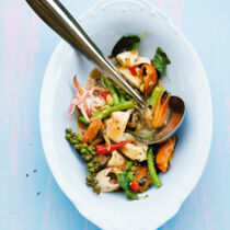 Gebratene scharfe Meeresfrüchte (Pad Ki Mau Talee) Gebratene scharfe Meeresfrüchte (Pad Ki Mau Talee)