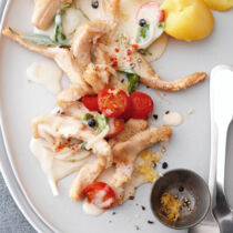 Kutteln in Weisswein-Basilikum-Sud Kutteln in Weisswein-Basilikum-Sud