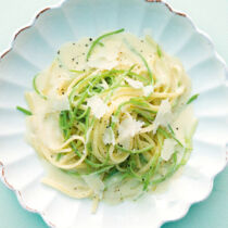 Spargel-Linguine mit Parmesansauce