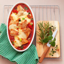 Überbackene Paprika-Hähnchenbrustfilets