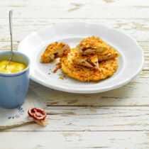 Bratne Milzwurscht mit Brezenbrösel