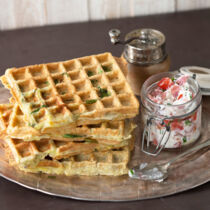 Kartoffelwaffeln mit Schinkencreme