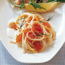 Pasta mit Zitrone und Kaviar