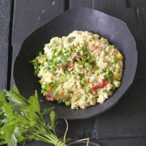 Buntes Paprika-Hirsotto mit Ajvar