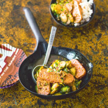 Rosenkohl-Tempeh-Wok Rosenkohl-Tempeh-Wok