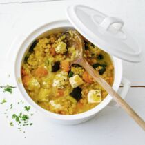 Rote Linsen mit Schafskäse Rote Linsen mit Schafskäse