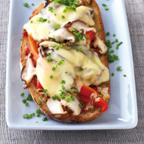 Gratinierte Shiitakebrote Gratinierte Shiitakebrote