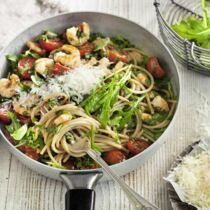 Spaghetti mit Shrimps