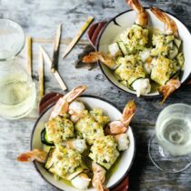Gratinierte Zucchini-Garnelen-Röllchen Gratinierte Zucchini-Garnelen-Röllchen