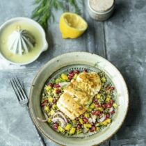 Fruchtiger Linsensalat mit Fisch Fruchtiger Linsensalat mit Fisch