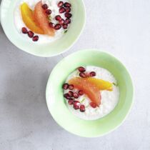 Mandelmilchreis mit Zitrusfrüchten Mandelmilchreis mit Zitrusfrüchten