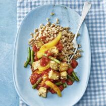 Dinkel mit Tofu und Gemüsemix Dinkel mit Tofu und Gemüsemix