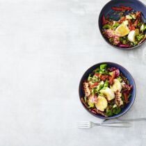 Linsensalat mit Ziegenkäse