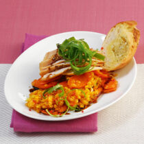 Hähnchenfilet auf Linsen-Möhren-Gemüse Hähnchenfilet auf Linsen-Möhren-Gemüse