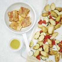 Ofengem&uuml;se mit Backfisch