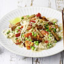 Seitan-Reisnudel-Pfanne Seitan-Reisnudel-Pfanne