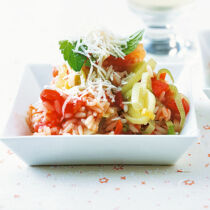 Tomatenreis mit Lauch