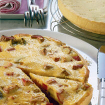 Rhabarberkuchen mit Cremeguss