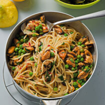 Spaghetti Aglio E Olio mit Muscheln Spaghetti Aglio E Olio mit Muscheln