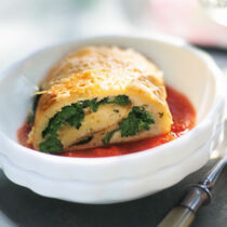 Leichte Omeletterolle mit Spinat Leichte Omeletterolle mit Spinat