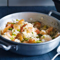 Garnelenrisotto mit Frühlingszwiebeln