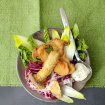 Wintersalat mit Frittierten Seitlingen Wintersalat mit Frittierten Seitlingen