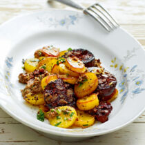 Bratne Blut- und Leberwurscht