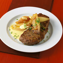 Rumpsteaks mit Senf-Schalotten Rumpsteaks mit Senf-Schalotten