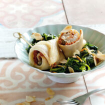 Fischröllchen im Spinatbett Fischröllchen im Spinatbett