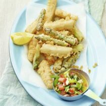 Spargel-Tempura mit Minzedip Spargel-Tempura mit Minzedip