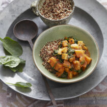 Süsskartoffeln aus dem Wok mit Tempeh