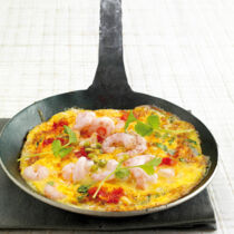 Scharfes Garnelen-Omelette