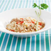 Tomaten-Risotto mit Salsiccia