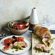 Putenrollbraten mit Peperonata Putenrollbraten mit Peperonata