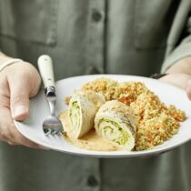 Orientalische Putenrouladen mit Möhren-Quinoa Orientalische Putenrouladen mit Möhren-Quinoa