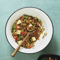Linsensalat mit gebratenem Halloumi Linsensalat mit gebratenem Halloumi