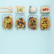 Süsskartoffeln mit viererlei Toppings