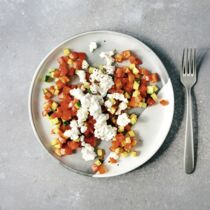 Tomaten-Gurken-Hüttenkäse