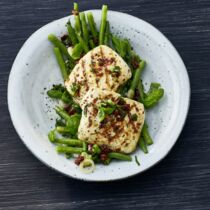 Halloumi mit grünen Bohnen Halloumi mit grünen Bohnen