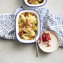 Bulgur-Gratin mit Chili-Kokos-Kruste