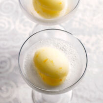 Elegantes Champagnersorbet