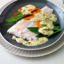 Kabeljaufilet in Senf-Dill-Sauce