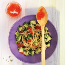 Spaghetti mit Avocado und Kaviar Spaghetti mit Avocado und Kaviar