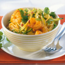 Zucchini-Spaghetti mit Garnelen Zucchini-Spaghetti mit Garnelen